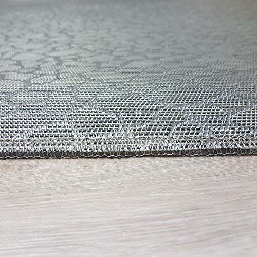 Alfombra de Salón Vinílica Trenzada Color Gris Plata Jaspeado Natural Terminación Cosido Fino y Tamaño de 120x170 Alfombra de Salón Vinílica Trenzada Color Gris Plata Jaspeado Natural Terminación Cosido Fino y Tamaño de 120x170