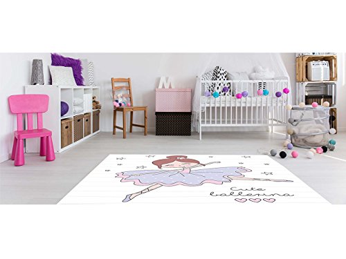 Alfombra Infantil Bailarina PVC 95 cm x 95 cm | Moqueta Adulto PVC | Suelo vinilico para Adultos