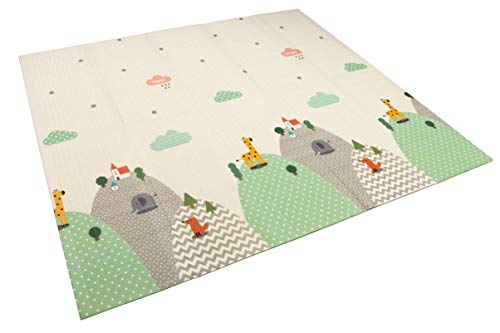 Alfombra infantil plegable Suelo para bebes acolchado alta calidad resistente 2 caras 180 cm x 200 cm (Modelo 1)