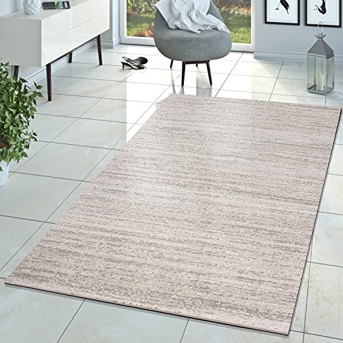 Alfombra moderna de pelo corto para el salón, de un color, jaspeado, crema, polipropileno, beige, 200x280 cm