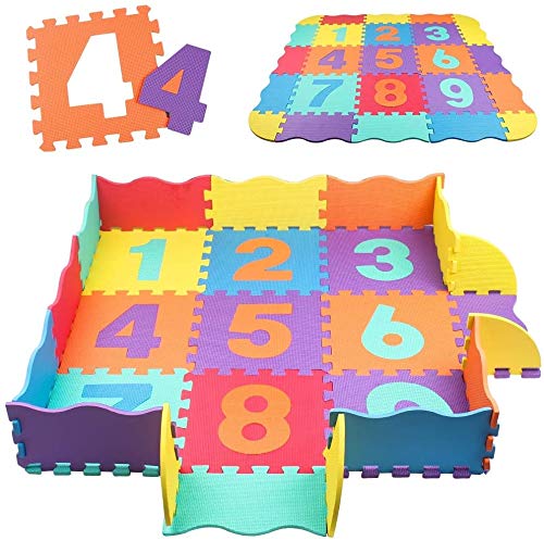 Alfombra Puzzle para Niños Infantil swonuk Números Alfombra Gateo Bebe en Espuma EVA, 25 Piezas (120 * 120 cm)
