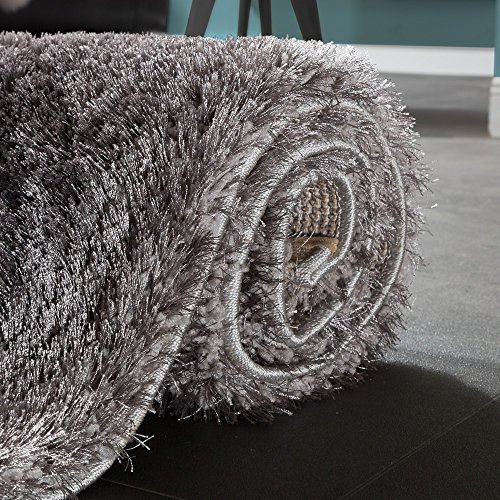 Alfombra Shaggy Elegante De Pelo Largo Monocolor Mullida Brillante En Gris Claro, tamaño:80x150 cm Alfombra Shaggy Elegante De Pelo Largo Monocolor Mullida Brillante En Gris Claro, tamaño:80x150 cm
