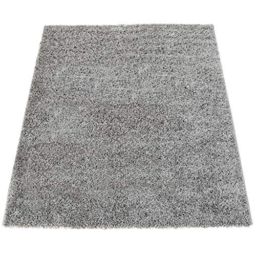 Alfombra Sky Lisa De Pelo Alto Largo Estilo Shaggy En Gris, tamaño:160x220 cm