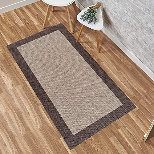 Alfombra vinílica Deblon – Alfombra de PVC Antideslizante y Resistente, Ideal para salón, Cocina, baño… ¡Disponible en Medidas Grandes y más Colores! (80cm x 150cm, Marrón Oscuro)