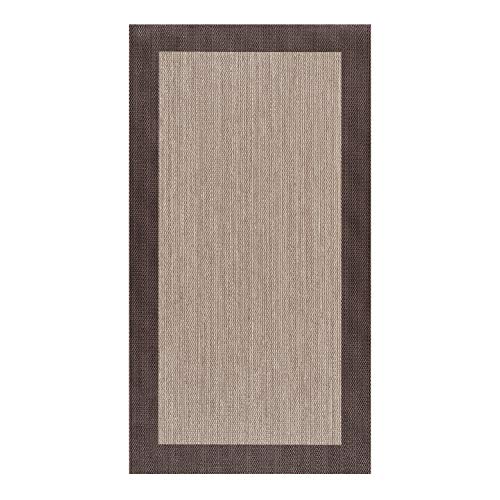 Alfombra vinílica Deblon – Alfombra de PVC Antideslizante y Resistente, Ideal para salón, Cocina, baño… ¡Disponible en Medidas Grandes y más Colores! (80cm x 150cm, Marrón Oscuro)