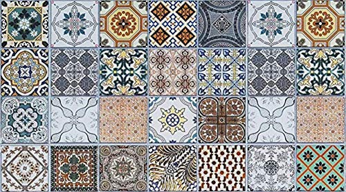 Alfombra VINILICA Estampada Vinilo DE PVC FÁCIL Limpieza Antideslizante Acolchada BALDOSA HIDRÁULICA Abdiel (135x190cm) Alfombra VINILICA Estampada Vinilo DE PVC FÁCIL Limpieza Antideslizante Acolchada BALDOSA HIDRÁULICA Abdiel (135x190cm)