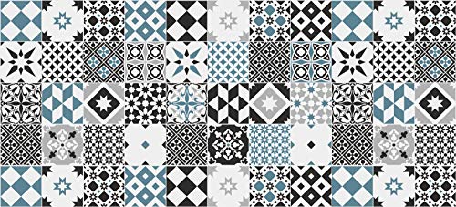 Alfombra VINILICA Estampada Vinilo DE PVC FÁCIL Limpieza Antideslizante Acolchada BALDOSA HIDRÁULICA Azul (55x190cm) Alfombra VINILICA Estampada Vinilo DE PVC FÁCIL Limpieza Antideslizante Acolchada BALDOSA HIDRÁULICA Azul (55x190cm)