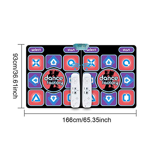Alfombrilla de baile doble,alfombrilla de juego inalámbrica,antideslizante, alfombrillas con sensor de pasos, juego multifunción,máquina de aprendizaje de baile con 2 controladores,adecuada