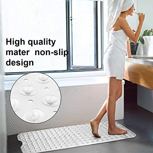 Alfombrilla de Baño, Extralargo Alfombra para Bañera Antideslizante con 200 Potentes Ventosas, Antibacterial,Resistente al Moho, Lavable a Máquina, para Niños Ancianos (100*40cm, Blanco transparente) Alfombrilla de Baño, Extralargo Alfombra para Bañera Antideslizante con 200 Potentes Ventosas, Antibacterial,Resistente al Moho, Lavable a Máquina, para Niños Ancianos (100*40cm, Blanco transparente)