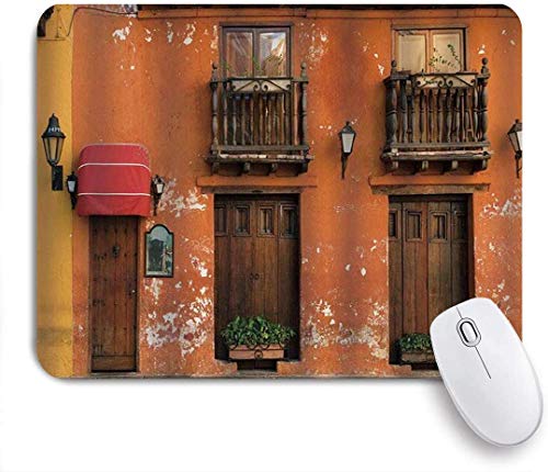 Alfombrilla de ratón américa cartagena calles con color fachada del edificio paisaje caribeño arte personalizado alfombrilla de ratón base de goma antideslizante para computadoras portátil accesorios