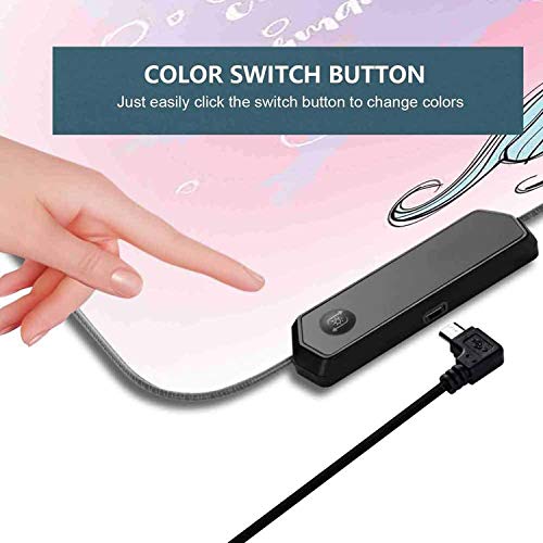 Alfombrilla de ratón RGB para juegos, imagen de palmeras de dibujos animados, planta tropical, base de goma antideslizante USB para ordenador para jugadores, oficina y hogar 800x300x30mm Alfombrilla de ratón RGB para juegos, imagen de palmeras de dibujos animados, planta tropical, base de goma antideslizante USB para ordenador para jugadores, oficina y hogar 800x300x30mm