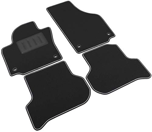 Alfombrilla para coche sprint04000, negra, antideslizante, con borde reforzado, bicolor, soporte para tacones hecho de goma, para modelos Altea 2004-2009, Toledo III 2004-2009, Golf Plus 2005-2009.