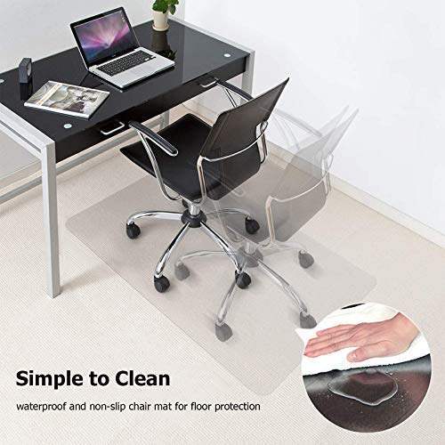 Alfombrilla Transparente para Silla Protector Suelo para Piso de Oficina PVC Protector de Piso para Computadora de Oficina Antideslizante Durable para Protector de Alfombra para Piso Duro 90 x 120cm