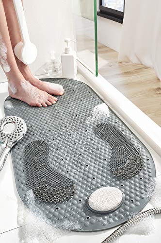Alfombrillas de Ducha Alfombrilla de Baño Antideslizantes 40x80 CM PVC Alfombrillas de Masaje Alfombrilla para Pies con Piedra Pómez Extraíble Alfombrilla Baño con Ventosas y Orificios de Drenaje Alfombrillas de Ducha Alfombrilla de Baño Antideslizantes 40x80 CM PVC Alfombrillas de Masaje Alfombrilla para Pies con Piedra Pómez Extraíble Alfombrilla Baño con Ventosas y Orificios de Drenaje