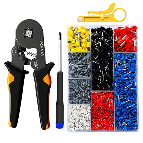 Alicates Terminales hexagonal con Conectores Cable con 2200pcs 0.25-10.00 mm² AWG 23-7 Terminales Kit de herramienta Alicates de terminales Crimpadora Alicates Terminales hexagonal con Conectores Cable con 2200pcs 0.25-10.00 mm² AWG 23-7 Terminales Kit de herramienta Alicates de terminales Crimpadora