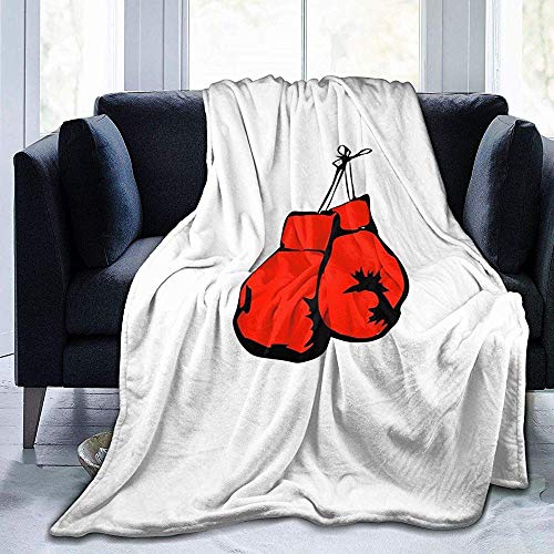 alice-shop Guantes de Boxeo Rojos Manta de vellón Ultra Suave Manta de Felpa de Terciopelo de Franela