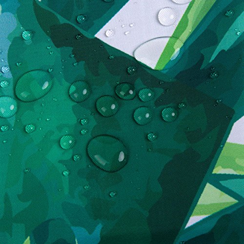 Alicemall Cortina de Ducha 3D Estamapado Verde Hojas Cortinas de Baño 180*180cm con 12 Ganchos Impermeable y Resistente al Moho