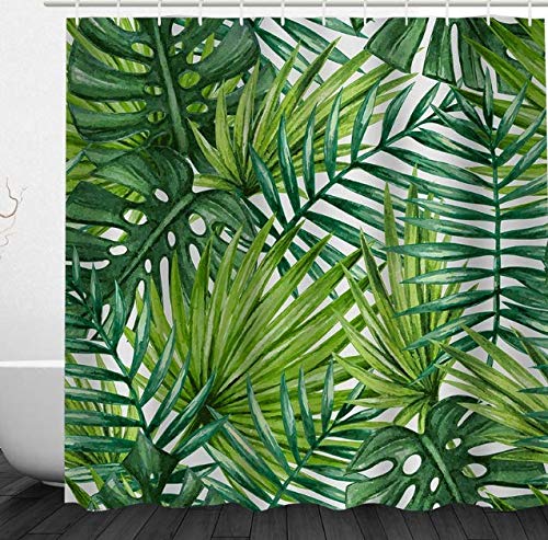 Alicemall Cortina de Ducha 3D Estamapado Verde Hojas Cortinas de Baño 180*180cm con 12 Ganchos Impermeable y Resistente al Moho Alicemall Cortina de Ducha 3D Estamapado Verde Hojas Cortinas de Baño 180*180cm con 12 Ganchos Impermeable y Resistente al Moho