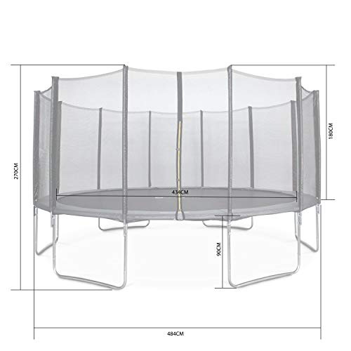 Alice's Garden - Cama elastica, Trampolin de 370 cm, aguanta hasta 150 kg (estructura reforzada) - SATURNE