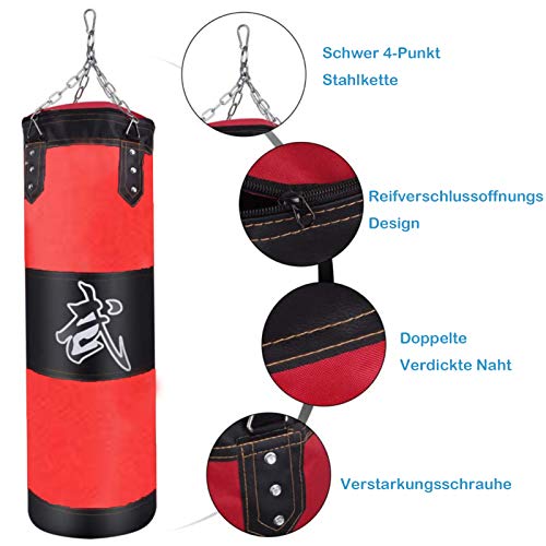 ALINILA Saco de Boxeo,Bolso Pesado De Boxeo Duradero,Saco De Arena Bolsa De Entrenamiento Vacío De Boxeo Gancho Kick Fight Karate Bolsa De Arena para Entrenar Ejercicio Físico Y Deportivo