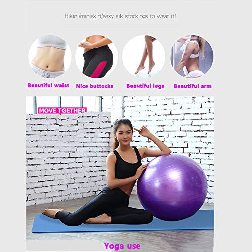 ALIPC Bola De Ejercicio Bola De Yoga con Diseño A Prueba De Fugas Material Extra Grueso Anti-explosión Bola Suiza De Fácil Inflado para Gimnasio En Casa Oficina Embarazo,Grey