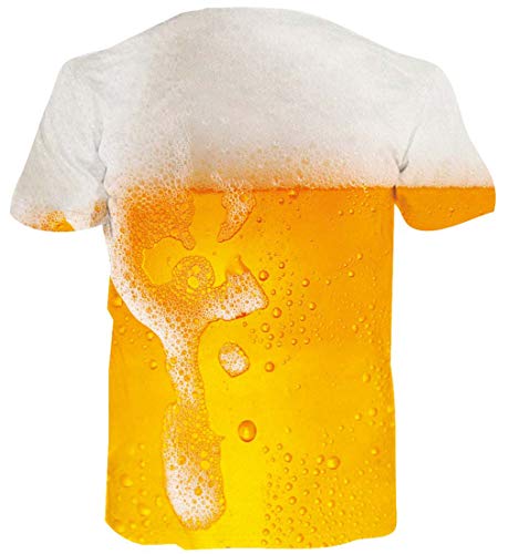 ALISISTER T Shirts Hombre Mujer 3D Personalizado Camisetas Cerveza Casual Cuello Redondo Camisetas Summer Beach Manga Corta T-Shirt XXL