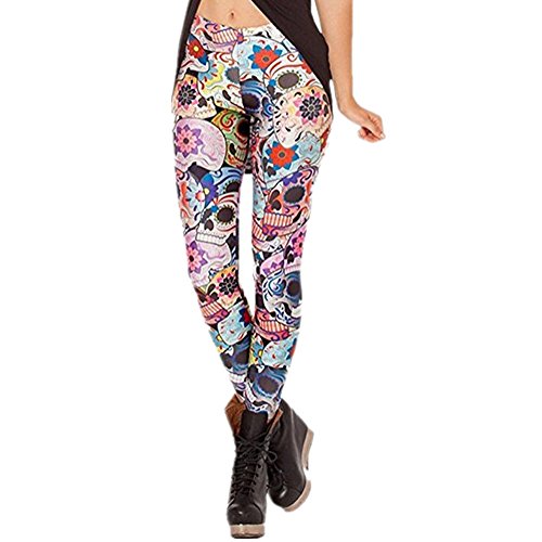 Alive Leggings elásticos para mujer y niña, diseño de esqueleto de roca, calavera, ajustados, talla única, para mujer Alive Leggings elásticos para mujer y niña, diseño de esqueleto de roca, calavera, ajustados, talla única, para mujer