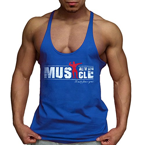 Alivebody Camisetas De Tirantes Deportivo Gimnasio Fitness Running Tops Camisetas T-Shirts Azul M Alivebody Camisetas De Tirantes Deportivo Gimnasio Fitness Running Tops Camisetas T-Shirts Azul M