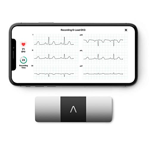 AliveCor KardiaMobile 6L| El monitor de ECG personal de 6 pistas que funciona con tu teléfono inteligente. Detecta fibrilación atrial en solo 30 segundos - en cualquier momento, en cualquier lugar.