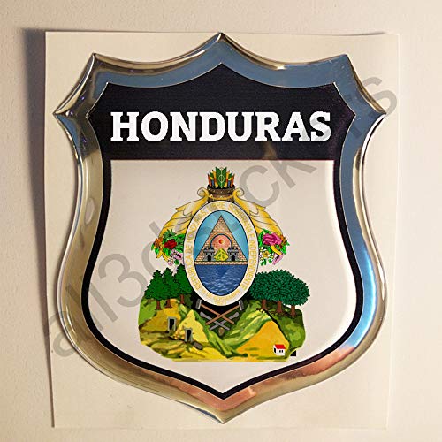 All3dstickers Pegatina Escudo de Armas Honduras Relieve 3D Emblema Honduras Resina Adhesivo Vinilo