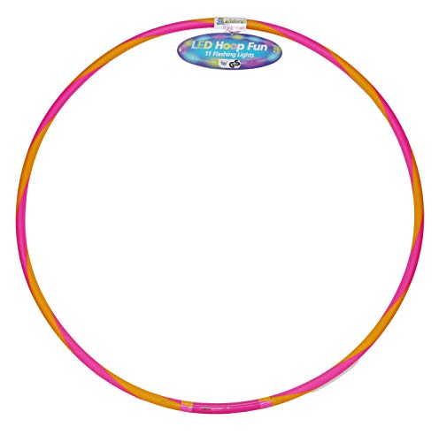 alldoro 63031 Hoop Fun - Aro de 72 cm de diámetro con 11 Luces LED para Deportes, Fitness y Gimnasia, para niños a Partir de 4 años y Adultos, Color Rosa y Naranja