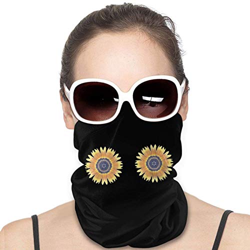 AllenPrint Headband,Dos Protectores Faciales De Los Senos del Girasol, Protectores Faciales del Deporte De Moda para El Funcionamiento Deportivo,25x50cm