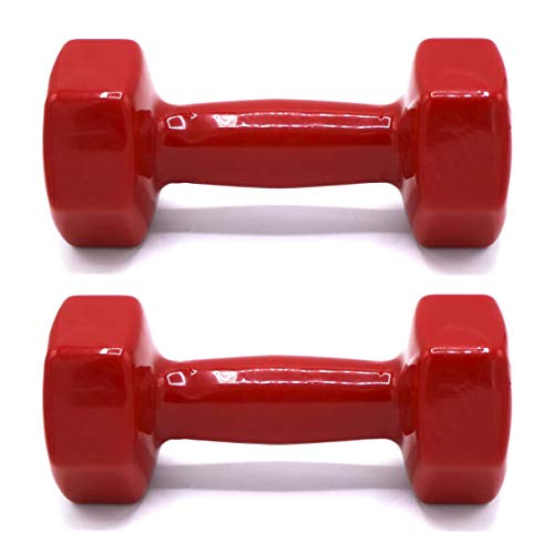 ALLPER Mancuernas con Revestimiento de Vinilo, Pack DE 2. Color Rojo. Peso de 3 Kilos. Gimnasio en casa, Ejercicios Ligeros. Mantente en Forma. ALLPER Mancuernas con Revestimiento de Vinilo, Pack DE 2. Color Rojo. Peso de 3 Kilos. Gimnasio en casa, Ejercicios Ligeros. Mantente en Forma.