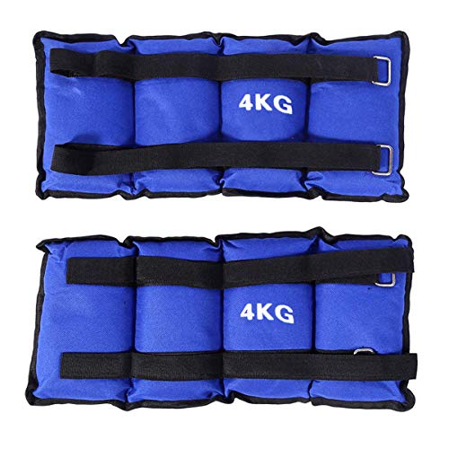 ALLPER Pack de 2 Pesas de 4 Kilos. para Tobillos y/o muñecas, TAMAÑO: 38 x 12. para Correr, Gimnasio, Footing. Correas Ajustables, Transpirable. Máxima Comodidad.