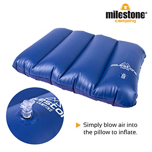 Almohada de Viaje Inflable Milestone Camping - Azul