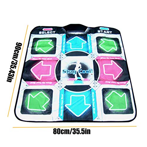 Almohadilla de Baile Antideslizante, Alfombra de Baile Duradera Resistente al Desgaste, Manta de Baile portátil Plegable USB, tapete de música para niños pequeños y niños (90X80CM)