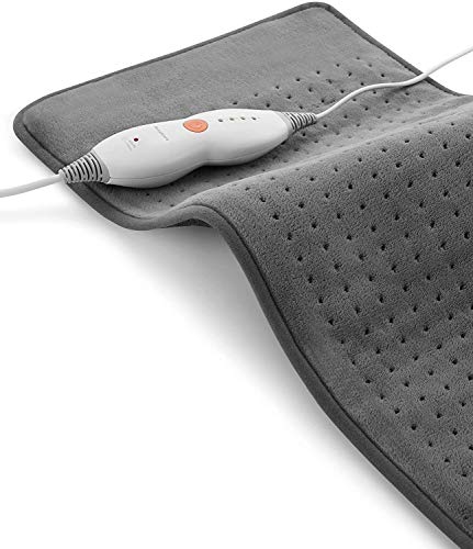 Almohadilla térmica de 30 * 60 cm con función de apagado automático de 1,5 horas para espalda, cuello, hombros, pies, 4 niveles de temperatura, tecnología de calentamiento rápido, gris Almohadilla térmica de 30 * 60 cm con función de apagado automático de 1,5 horas para espalda, cuello, hombros, pies, 4 niveles de temperatura, tecnología de calentamiento rápido, gris