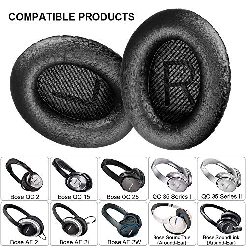 Almohadillas Auriculares Bose,TesRank Reemplazo Almohadilla Repuesto Cojínes Oído Espuma Almohadilla para Bose QuietComfort QC 2 15 25 35 AE2 AE2i AE2w SoundTrue SoundLink II Around-Ear - Negro Almohadillas Auriculares Bose,TesRank Reemplazo Almohadilla Repuesto Cojínes Oído Espuma Almohadilla para Bose QuietComfort QC 2 15 25 35 AE2 AE2i AE2w SoundTrue SoundLink II Around-Ear - Negro