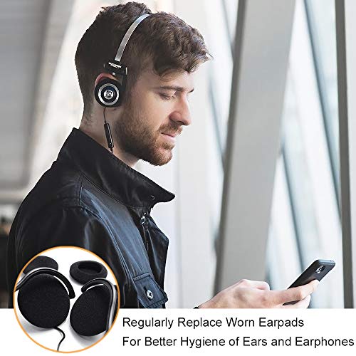 Almohadillas Auriculares,TesRank Almohadilla Espuma Reemplazo 8 Piezas Oído Repuesto Esponja Earpads Compatible con Mayorías de Auriculares- Negro,49-53mm/1.93"-2.1"