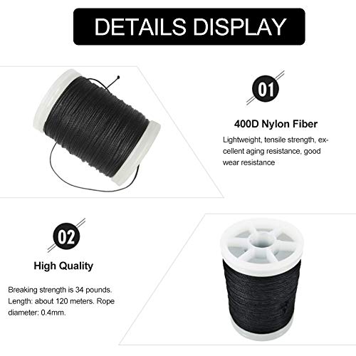 Alomejor Hilo para Servir la Cuerda del Arco y Uso Duradero de la Cuerda de Nylon para los Suministros de Tiro con Arco de Cuerda adecuados para Deportes al Aire Libre(Black) Alomejor Hilo para Servir la Cuerda del Arco y Uso Duradero de la Cuerda de Nylon para los Suministros de Tiro con Arco de Cuerda adecuados para Deportes al Aire Libre(Black)