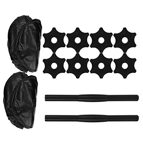 Alomejor Mancuernas llenas de Agua 16-20 KG Mancuernas de Peso Ajustable para Fitness Brazo Entrenamiento Muscular Culturismo Viaje Mancuernas Conjunto(Black)