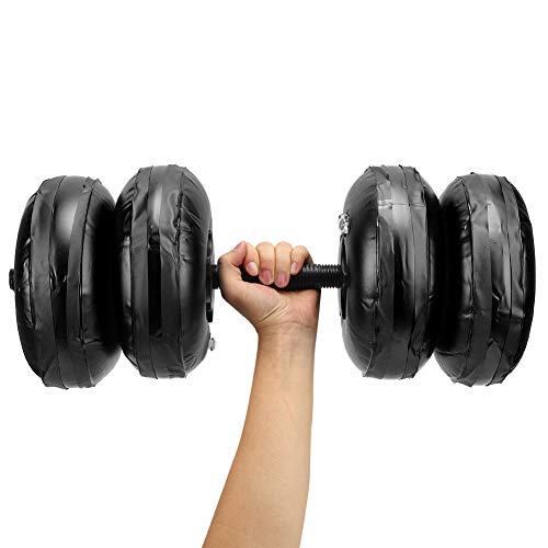 Alomejor Mancuernas llenas de Agua 16-20 KG Mancuernas de Peso Ajustable para Fitness Brazo Entrenamiento Muscular Culturismo Viaje Mancuernas Conjunto(Black)