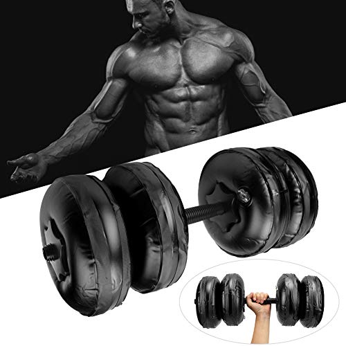 Alomejor Mancuernas llenas de Agua 16-20 KG Mancuernas de Peso Ajustable para Fitness Brazo Entrenamiento Muscular Culturismo Viaje Mancuernas Conjunto(Black)