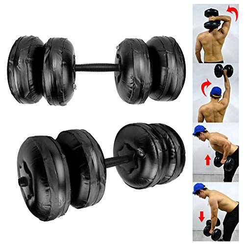 Alomejor Mancuernas llenas de Agua 16-20 KG Mancuernas de Peso Ajustable para Fitness Brazo Entrenamiento Muscular Culturismo Viaje Mancuernas Conjunto(Black) Alomejor Mancuernas llenas de Agua 16-20 KG Mancuernas de Peso Ajustable para Fitness Brazo Entrenamiento Muscular Culturismo Viaje Mancuernas Conjunto(Black)