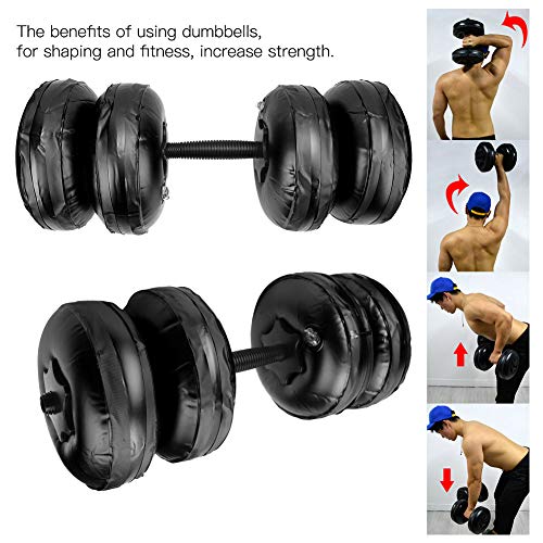 Alomejor Mancuernas llenas de Agua 16-20 KG Mancuernas de Peso Ajustable para Fitness Brazo Entrenamiento Muscular Culturismo Viaje Mancuernas Conjunto(Black) Alomejor Mancuernas llenas de Agua 16-20 KG Mancuernas de Peso Ajustable para Fitness Brazo Entrenamiento Muscular Culturismo Viaje Mancuernas Conjunto(Black)