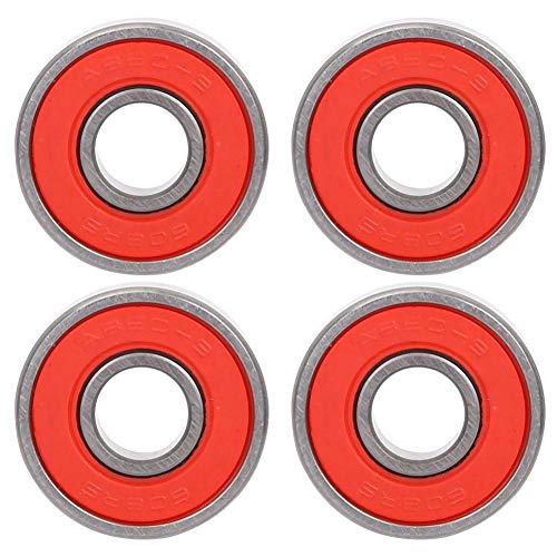 Alomejor Rodamiento de Rodillos de Patines 8 Piezas de Longboard 608 Rodamientos de Bolas para patinetas Patines en línea (Red 7)