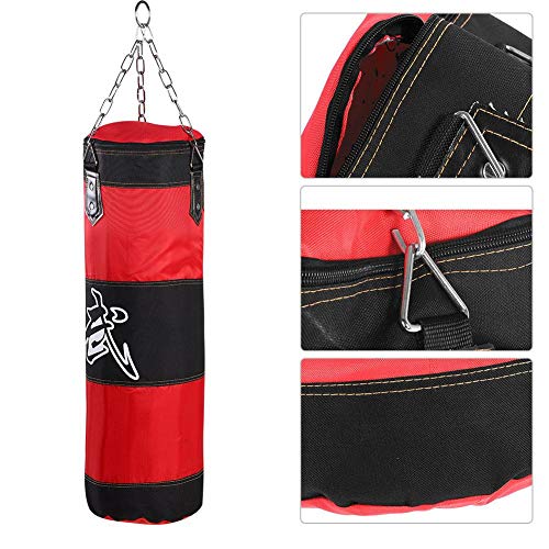 Alomejor Saco de Boxeo Saco de Boxeo Resistente con Cadenas para el Entrenamiento de Boxeo Bolsa de Arena de Fitness(1m-Red)