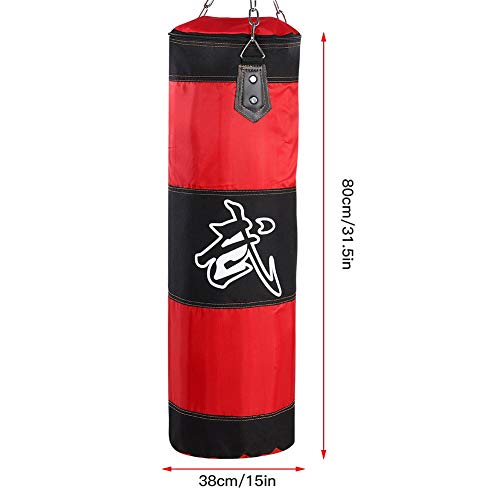 Alomejor Saco de Boxeo Saco de Boxeo Resistente con Cadenas para el Entrenamiento de Boxeo Bolsa de Arena de Fitness(1m-Red)