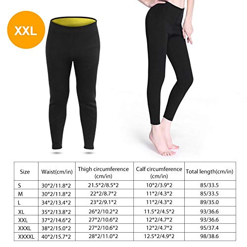 Alomejor Sauna Legging Pantalones Neopreno Sudor Caliente Forma del Cuerpo Hombres Mujeres para acondicionamiento físico para Adelgazar(XL)