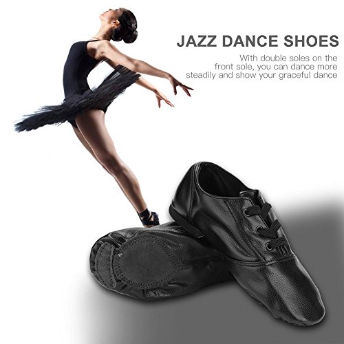 Alomejor Zapatos de Baile de Jazz, Zapatos de Jazz PU Zapatos elásticos de Jazz para niños Adultos(38)